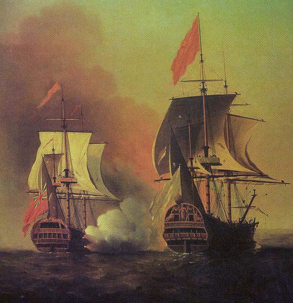 Samuel Scott Capture of the Spanish Galleon Nuestra Senora de Cavagonda by the British ship Centurion during the Anson Expedition